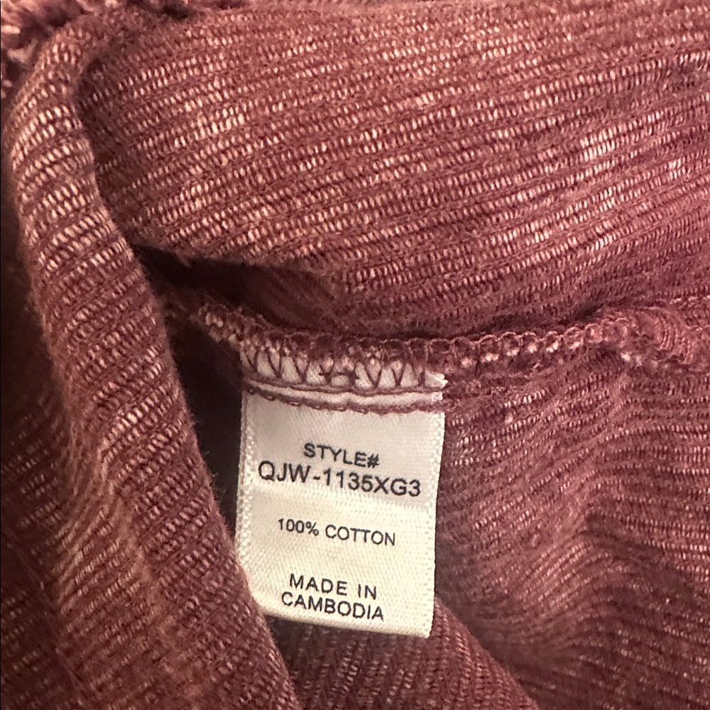 Zenana Burgundy‎ Corduroy Collared Shacket Button-up 2X 100% Cotton Trendy - Picture 4 of 4